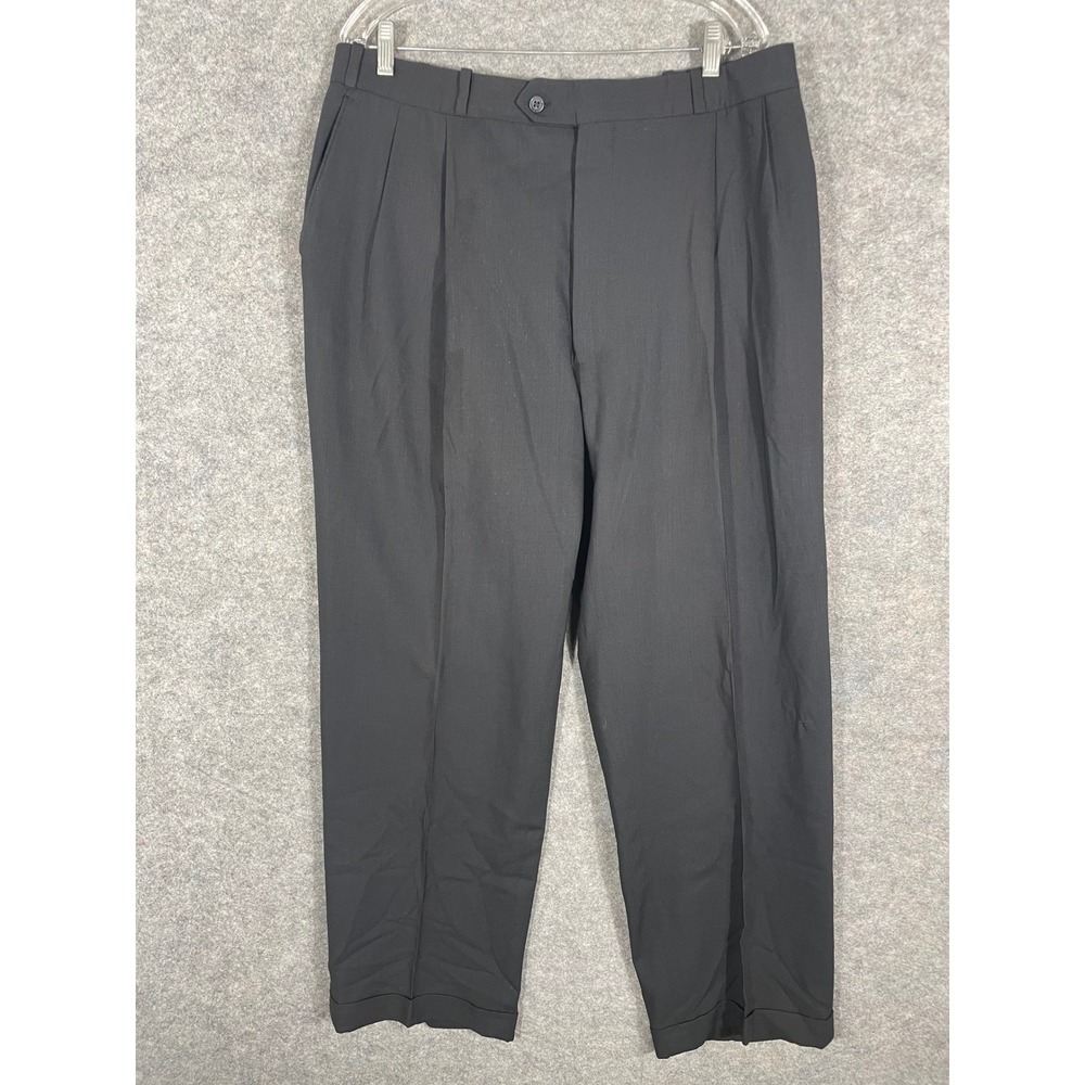Joseph‎ & Feiss Wool Comfort Stretch Dress Pants Mens Pleated Gray 39x30